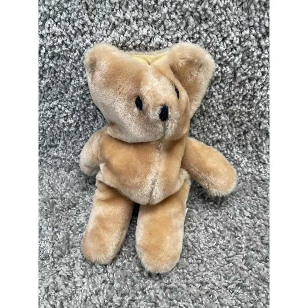 Vintage Teddy Bear Plush Baby Bottle Holder Light Brown Color Stuffed Toy